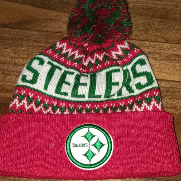 Red Green Steelers Christmas Beanie 